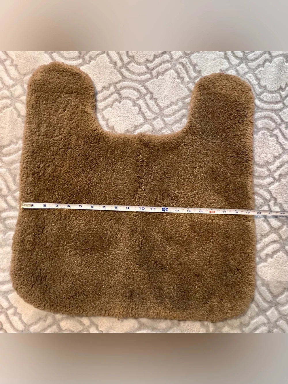 Brown Contour Toilet Rug Bath Mat Soft Plush 21x21 Bathroom
